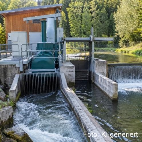 Foto kleine Wasserkraftanlage